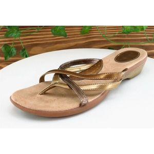 Merona Sz‎ 9.5 M Bronze Flip Flop Synthetic Women Sandals